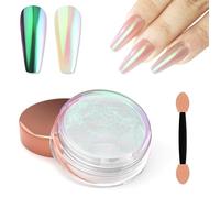 Laza Chameleon Pearl Chrome Nail Powder, Glazed Donut Metallic Mirror Effect Pigment, Iridescent Aurora Nail Glitter Holographic Fairy Dust Gel Nail Art Supplies Nail Techs, Resin Craft - Purple Ocean