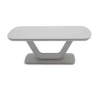 lazaro glass top coffee table with matt light grey base
