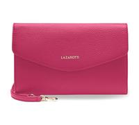 Lazarotti Bologna Leather Clutch | 23 cm Medium Women's Shoulder Bag | Hand Bag with Removable & Adjustable Shoulder Strap, hot pink, M