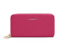 Lazarotti Bologna Leather Double Zip Around Wallet Hot Pink