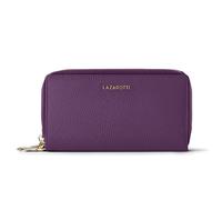 Lazarotti Bologna Leather XL Double Zip-Around Wallet, RFID-Protected, 20 cm purple
