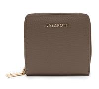 Lazarotti Bologna Women's Compact Leather Wallet with Press Stud Fastening, Zip Compartment, 6 Card Slots, RFID Protection, 10 x 10 x 2.5 cm, taupe, standard size, Classic