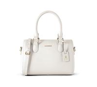 Lazarotti Bologna Women's Genuine Leather Handbag, Handle Bag with Removable & Length-adjustable Carry Strap, Bowling Bag, 26 cm, off-white, One Size