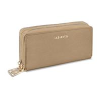 Lazarotti Bologna XL Leather Purse for Women, 2 Large Zip Compartments, 20 Card Slots, Coin Pocket, RFID Protection, 20 x 4 x 11 cm, sand, standard size, Classic