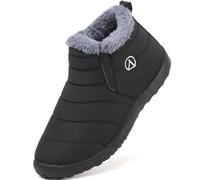 LAZAZAFI Kids Winter Snow Boots Waterproof Warm Faux Fur Lined Shoes Boy's & Girl's Outdoor Walking & Hiking Boots Anti-Slip Ankle Comfortable Flats Black UK12