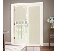 LazBlinds 100% Blackout Door Curtain, No Tools No Drill Cordless Blinds for Windows, Thermal Insulated UV Protection Privacy Window Curtains for French Door Front Door(26''W x 68''H, Cream, 1 Panel)