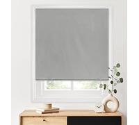 LazBlinds 100% Blackout Roller Shades, No Tools No Drill Cordless Blinds for Windows, Thermal Insulated UV Protection Privacy Window Shades for Bedroom (48''W x 72''H, Grey)