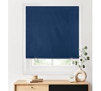 LazBlinds 100% Blackout Roller Shades, No Tools No Drill Cordless Blinds for Windows, Thermal Insulated UV Protection Privacy Window Shades for Bedroom (36''W x 72''H, Navy Blue)