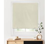LazBlinds 100% Blackout Roller Shades, No Tools No Drill Cordless Blinds for Windows, Thermal Insulated UV Protection Privacy Window Shades for Bedroom (48''W x 72''H, Cream)