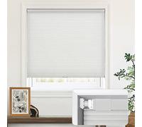 LazBlinds Cordless Cellular Pleated Windows, Light Filtering Honeycomb Blinds, No Drilling, 80 x 121 cm (W x H), Light Grey