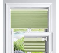 LazBlinds Cordless Cellular Shades No Tools No Drill Blackout Cellular Blinds for Window Size 20" W x 64" H, Green