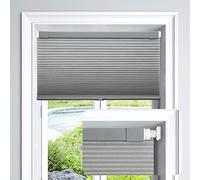 LazBlinds Cordless Cellular Shades No Tools No Drill Light Filtering Blackout Cellular Blinds for Window Size 28'' W x 64'' H, Dovy Grey