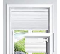 LazBlinds Cordless Cellular Shades, No Tools No Drill Light Filtering Honeycomb Shades Pleated Blinds for Windows, 20'' W x 64'' H, White