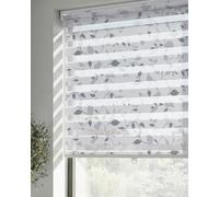 LazBlinds Cordless Zebra Blinds for Windows, Patterned Dual Layer Free-Stop Roller Shades for Ultimate Privacy & Light Control, Elegant Window Blinds & Shades, Foggy Laurel, 22" W x 72" H
