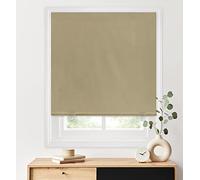LazBlinds LazBlinds 100% Blackout Roller Blind, Cordless, Tool-Free Installation, Thermal Insulated, UV Protection and Privacy for Bedroom, 91 x 183 cm (W x H), Beige