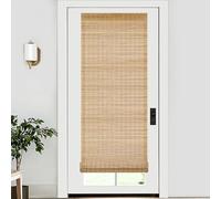 LazBlinds No Drill Bamboo Roller Shades, Brown206, 26" W x 70" H | No Tools Cordless Bamboo Blinds, Light Filtering Roll Up Blinds for Windows, French Door, Porch or Patio Privacy Screen