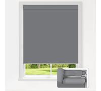 LazBlinds No Drill Blackout Roller Shades, 20" W x 48" H, Grey | 2-Minute Ultra-Fast Installation, Cordless Design, Thermal Insulated Fabric, UV Protection, For Home & Office Indoor Windows