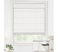 LazBlinds No Drill Roman Shades for Windows, Cordless Light Filtering Window Shades with UV Protection, Polyester Fabric for Bedroom & Living Room, 38" W x 64" H, Off White