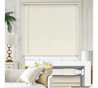 LazBlinds No Tools No Drill 1" Vinyl Mini Blinds, Cordless Blinds for Windows, Light Filtering Horizontal Window Blinds & Shades, 22 1/2" W x 48" H, Cream