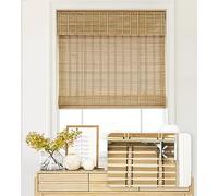 LazBlinds No Tools No Drill Cordless Bamboo Roman Shades, Light Filtering Window Treatment, Roll Up Bamboo Blinds for Window 20'' W x 64'' H, Natural 306