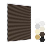 LazBlinds No Tools No Drill Cordless Cellular Shades, Blackout Honeycomb Shades Room Darkening Pleated Blinds for Window Size 24" W x 48" H, Dark Coffee