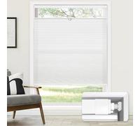 LazBlinds No Tools No Drill Cordless Cellular Shades, Top Down Bottom Up (TDBU) Cellular Pleated Window Shades, Light Filtering Honeycomb Shades for Window Size 22" W x 48" H, White