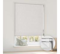 LazBlinds No Tools No Drill Cordless Roman Shades for Windows, Blackout Thermal Insulated UV Blocking Window Blinds, Room Darkening Fabric Blinds for Indoor Windows, 23'' W x 48'' H, Off White