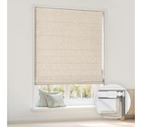 LazBlinds No Tools No Drill Cordless Roman Shades for Windows, Blackout Thermal Insulated UV Blocking Window Blinds, Room Darkening Fabric Blinds for Indoor Windows, 36'' W x 64'' H, Beige