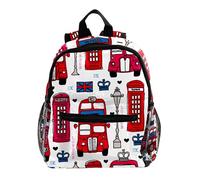 LAZEN Lightweight Kids Backpack Kindergarten School Bag Child Rucksack Daypack for 3-8 Years Old London Love UK Bus