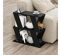 Lazena' Modern Side Coffee Table with 3 Tiers H 55.4cm Decortie True Black 1 Pack
