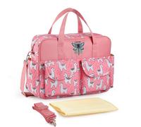 Lazeny Changing Bag Backpack Baby Nappy Rucksack with Changing Mat Diaper Shoulder Bag Tote Multifunction Mother Baby Bag Large Capacity Travel Rucksack Water Resistant Organiser (Pink Alpaca)