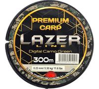 LAZER LINE Premium Carp Monofilament Fishing Line 300 m Diameter 0.23 mm Test 5.3 kg - Camo Green Line - Method Feeder Carp Fishing - Bottom Fishing - Monofilament Fishing Tendon - Nylon Thread Leader