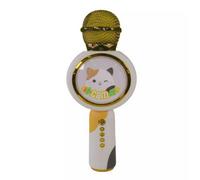 Squishmallows Cam The Cat Karaoke Microphone for Kids and Adults. Great Fun. with Colourful Flashing LED Lights, Built-in Bluetooth Speaker, MicroSD Playback and 10 Metres Range.