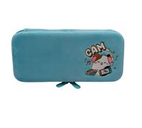 Squishmallows Cam The Cat Plush Carrying Case with Built-in Screen Protector, Accessory Storage Compartment and A Stand. Compatible with Nintendo Switch 1, 2, Lite and OLED.