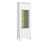 Lazio Display Cabinet 1 Door in Alpine White/White Gloss