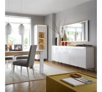 Lazio Sideboard 4 Door 2 Drawer in Alpine White/White Gloss