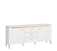 Furniture To Go Lazio TV Cabinet 2 Door 3 Drawer in Alpine White/White Gloss - 1