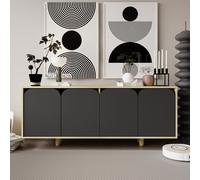 lazio wooden sideboard with 4 doors in sapphire oak and anthracite
