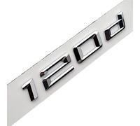 LAZIRO 3D ABS Black Chrome Car Letters Rear Trunk Emblem Badge Sticker Fit For BMW 120i E87 F20 F40 E82 120d Logo Lettering Accessories (Color : 120d Chrome Silver)