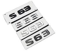 LAZIRO 3D ABS Chrome Car Rear Trunk Emblem Badge Decal S63 Sticker Fit For Mercedes AMG S 63 W222 W223 W126 W140 W220 W221 C217 Accessories (Color : Flat Silver)