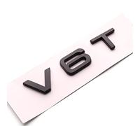 LAZIRO Car Styling 3D ABS Sticker Rear Trunk Badge Decal V6T V8T Emblem Logo Fit For Audi A4 A6 A1 A5 Q3 Q5 Q7 Car Accessories (Color : V6T Glossy Black)