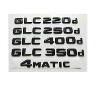 LAZIRO Matt Black 3D Letters Emblems Badges Emblem Fit For Mercedes Benz X253 C253 GLC200d GLC220d GLC250d GLC300d GLC320d 4MATIC CDI CGI (Size : GLC 250d)