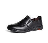 LAZIRO Men's Leather Shoes Soft Leather Dad Casual Single Shoes Work Work Shoes (Color : Black, Size : 6.5 UK)