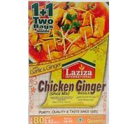 Laziza Chicken Ginger Masala Spice Mix with Garlic, Double Pack, 80g, 2.82 oz, Serves 14-16