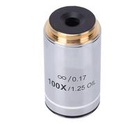 Lazmin112 100X Microscope Objective Lens, 20.2mm RMS Thread Interface, Fully Coated Optical Glass, Aluminum Alloy, Infinite Optical System, High Resolution,for Biological Microscope