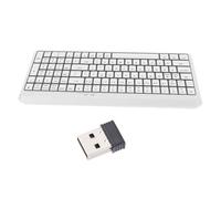 Lazmin112 2.4G Wireless Keyboard, 105 Key Full Size Silent Scissor Switch Keyboard with Numeric Keypad and Multimedia Hotkeys, for PC Laptop OS (White)