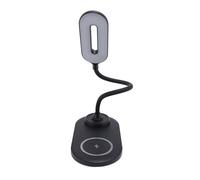 Lazmin112 2 in 1 Desk Lamp with Wireless Charger, Type C Input, 360° Adjustable LED Desk Light, 3 Color Modes, Eye-Caring, Charger for Phone,Earphone,for Home Office Bedroom Reading (Black)