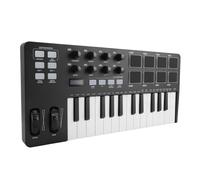 Lazmin112 25 Key USB MIDI Keyboard Controller, Portable Music Production with 8 Drum Pads 8 Knobs Display, for PC FL Studio Cubase Logic Pro