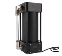 Lazmin112 283mL Computer Water Tank, Water Cooling Reservoir with G1/4 X 2 Thread Holes, BL WDX G4 External Observation Window, LCD Temperature Display
