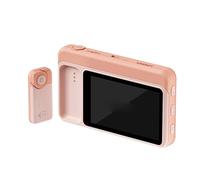 Lazmin112 3.1 Inch Rear Camera Monitor, Wireless Phone Vlogging Screen with Magnetic Remote Control, 2.4G 5G Dual Band Connection for IOS OS Devices (Pink)